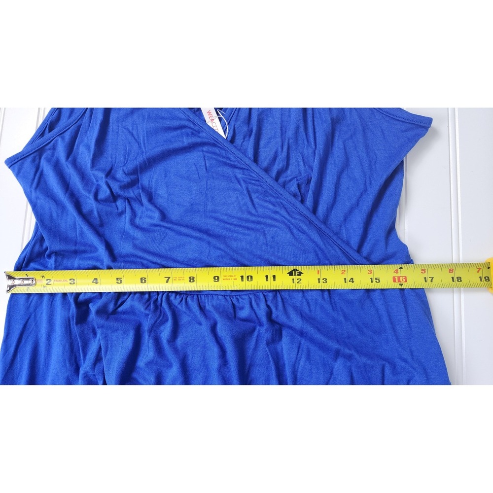 NWT WEACZZY Womens XL Sleeveless Dress Wrap Dress Sundress Blue V-Neck Pockets - Picture 8 of 8